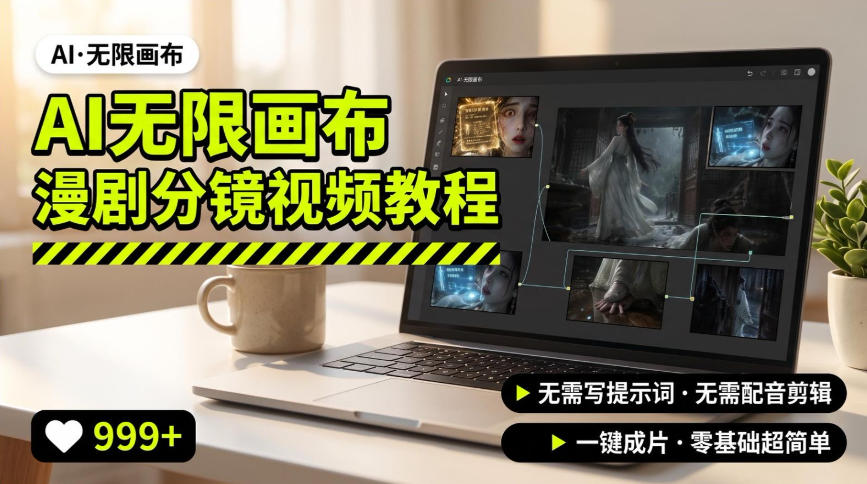 AI无限画布制作爆款漫剧分镜视频搭建教程，无需写脚本，无需制作音频，一键制作超简单-巅峰研习社