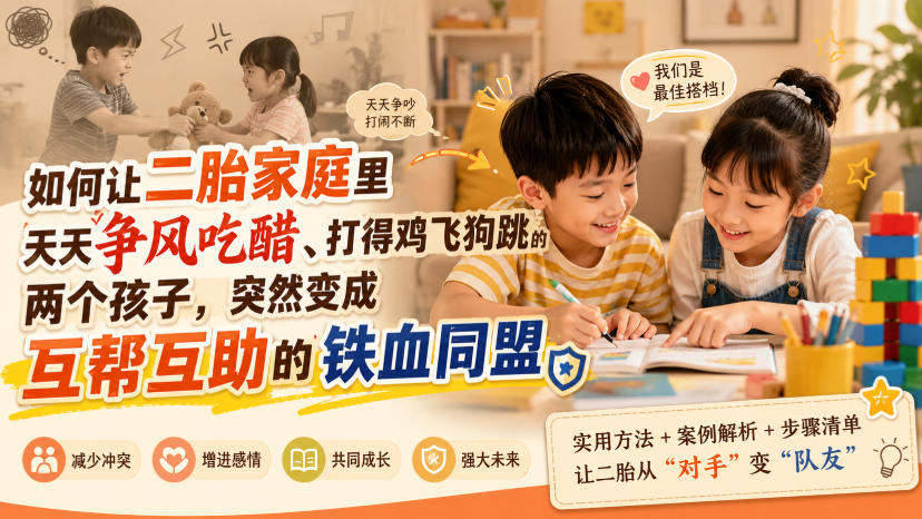 付费文章:如何让二胎家庭里天天争风吃醋、打得鸡飞狗跳的两个孩子,突然变成互帮互助的铁血同盟?-巅峰研习社