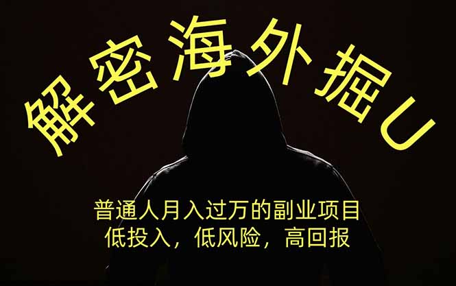 解密海外掘U,普通人月入过万的副业项目,低投入、低风险高回报,没有之一-巅峰研习社