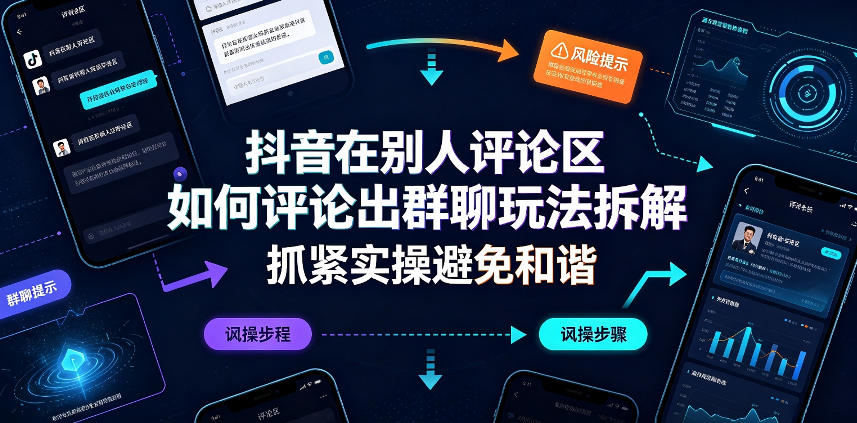 抖音在别人评论区如何评论出群聊玩法拆解，抓紧实操避免和谐-巅峰研习社