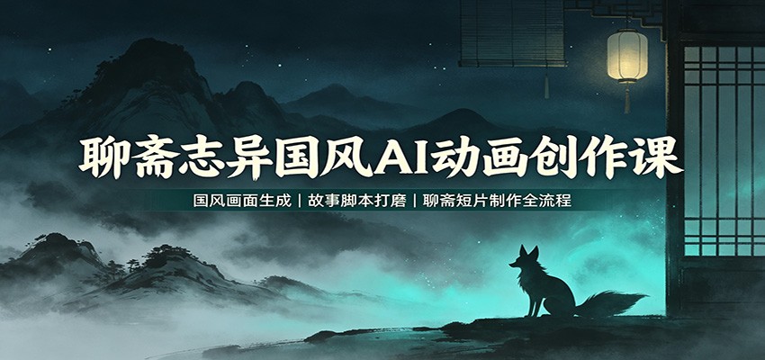 聊斋志异国风AI动画创作课：国风画面生成，故事脚本打磨，聊斋短片制作全流程-巅峰研习社