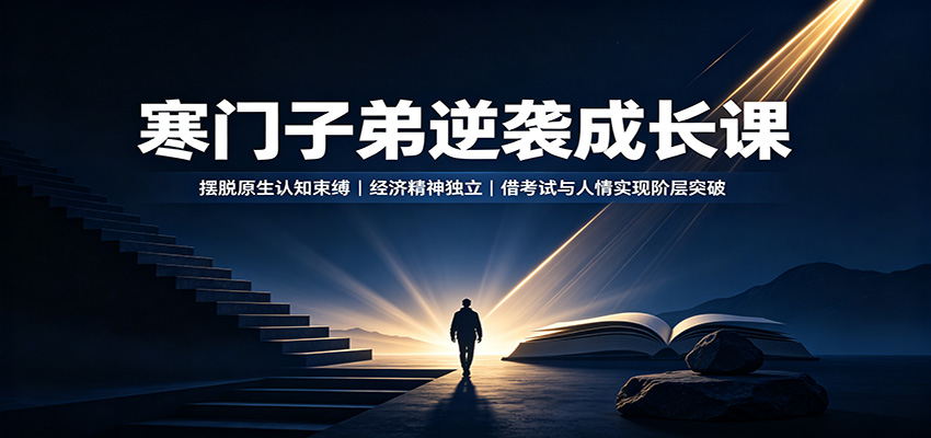 寒门子弟逆袭成长课：摆脱原生认知束缚，经济精神独立，借考试与人情实现阶层突破-巅峰研习社
