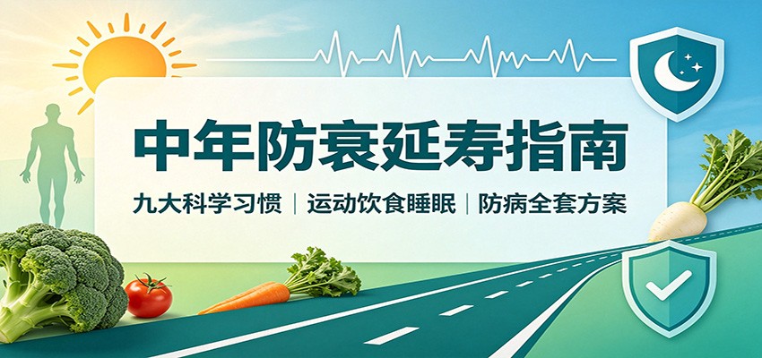 中年防衰延寿指南：九大科学习惯，运动饮食睡眠防病全套方案-巅峰研习社
