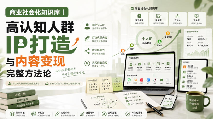 商业社会化知识库｜高认知人群IP打造与内容变现完整方法论【文档】-巅峰研习社
