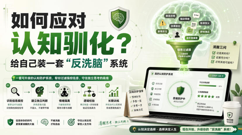 付费文章:如何应对认知驯化?给自己装一套“反洗脑”系统-巅峰研习社