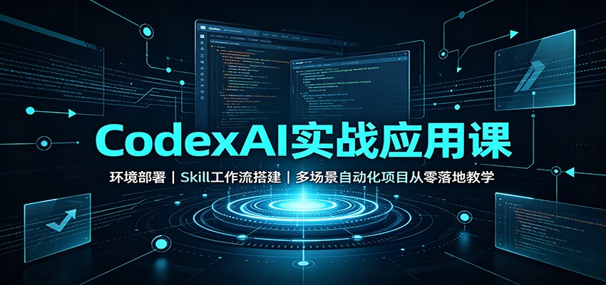 CodexAI实战应用课：环境部署Skill工作流搭建，多场景自动化项目从零落地教学-巅峰研习社