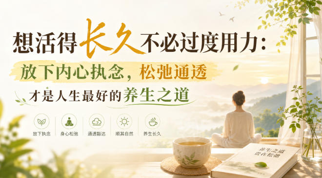 付费文章：想活得长久不必过度用力：放下内心执念，松弛通透才是人生最好的养生之道-巅峰研习社