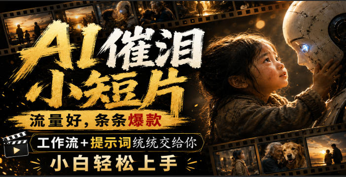 AI催泪小短片，流量好，条条爆款，工作流+提示词统统交给你，小白轻松上手-巅峰研习社