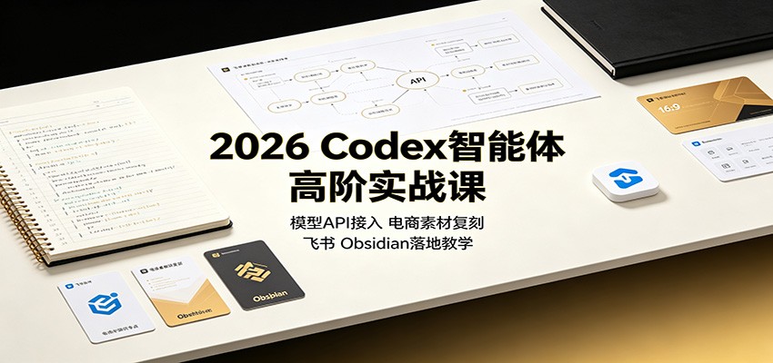 2026 Codex智能体高阶实战课：模型API接入，电商素材复刻，飞书Obsidian落地教学-巅峰研习社