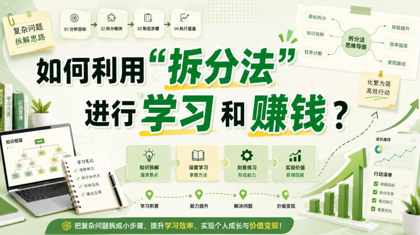 付费文章:如何利用“拆分法”进行学习和賺钱?-巅峰研习社