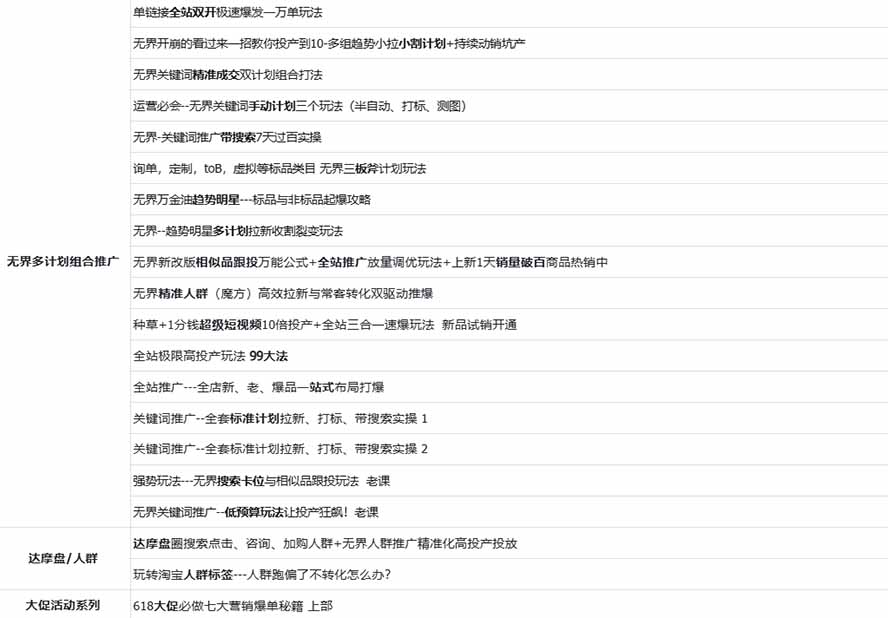 图片[2]-2026淘天开单秘籍PRO实战陪跑课程：全套落地运营玩法，一站式解决淘宝流量低、不出单难题(更新260823-巅峰研习社