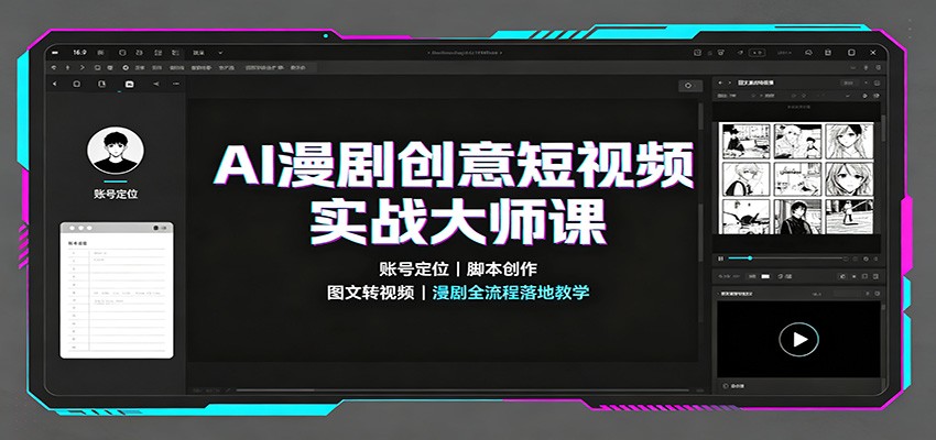 AI漫剧创意短视频实战大师课：账号定位脚本创作，图文转视频，漫剧全流程落地教学-巅峰研习社