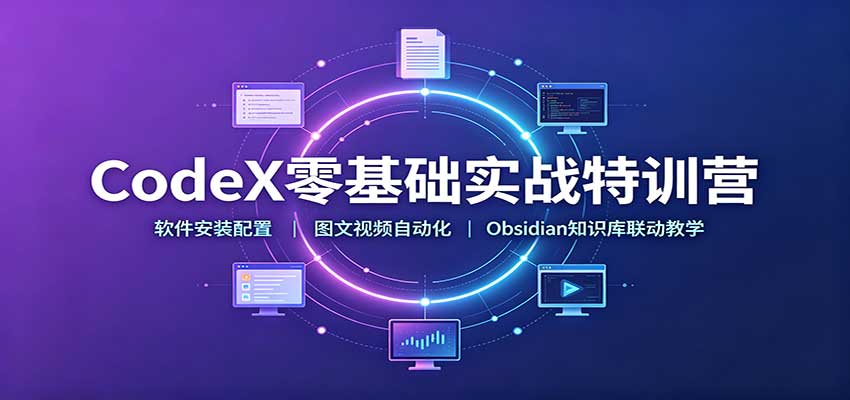CodeX零基础实战特训营：软件安装配置，图文视频自动化，Obsidian知识库联动教学-巅峰研习社