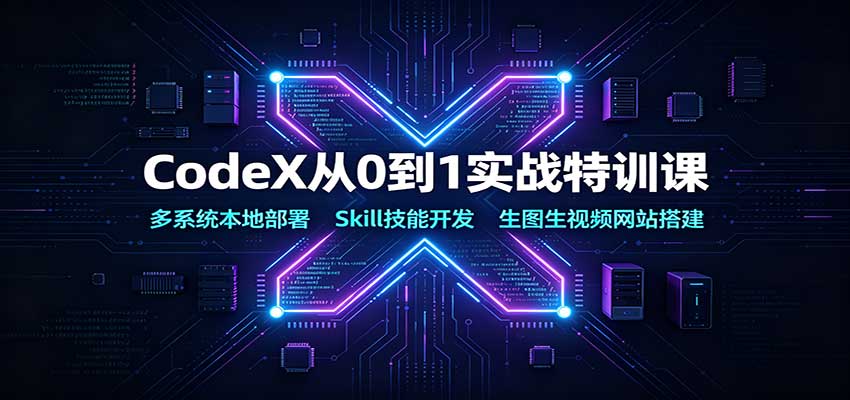 CodeX从0到1实战特训课：多系统本地部署，Skill技能开发，生图生视频网站搭建-巅峰研习社