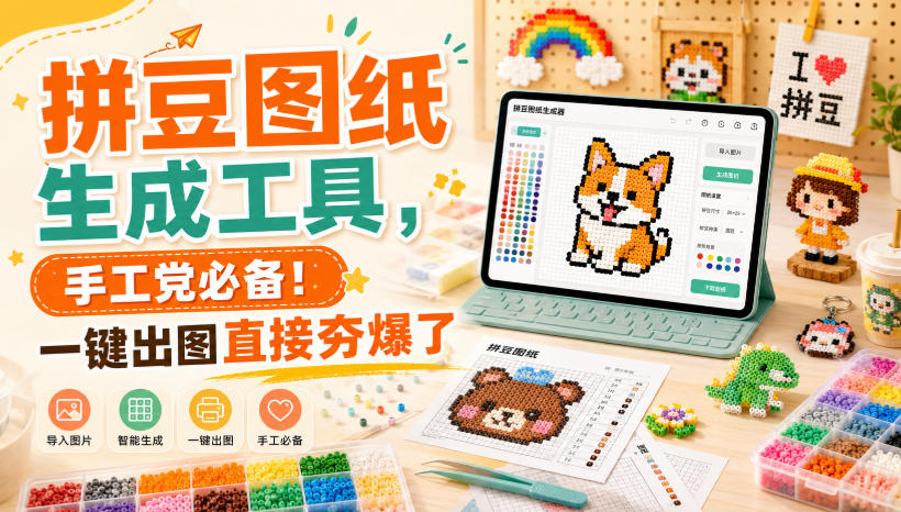 拼豆图纸生成工具，手工党必备！一键出图直接夯爆了-巅峰研习社