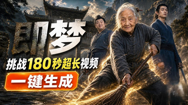 即梦挑战180秒超长视频！一键生成3分钟电影？完整制作流程详细分享！-巅峰研习社