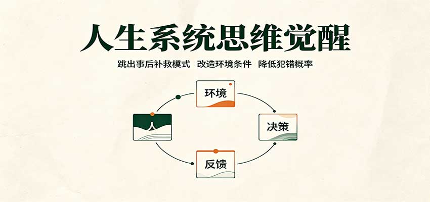 人生系统思维觉醒：跳出事后补救模式，改造环境条件，降低犯错概率-巅峰研习社