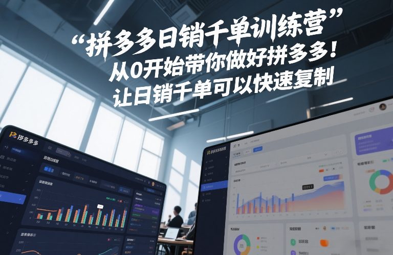 拼多多日销千单训练营，从0开始带你做好拼多多，让日销千单可以快速复制(更新26年8月)-巅峰研习社