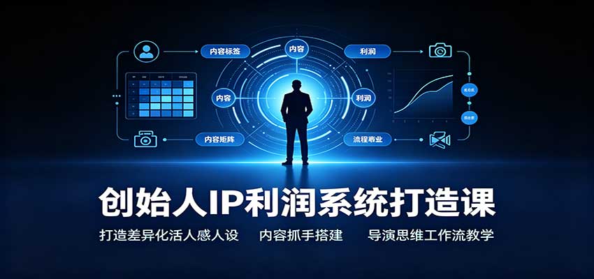 创始人IP利润系统打造课：打造差异化活人感人设，内容抓手搭建，导演思维工作流教学-巅峰研习社