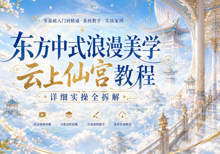 东方中式浪漫美学云上仙宫教程，详细实操全拆解-巅峰研习社