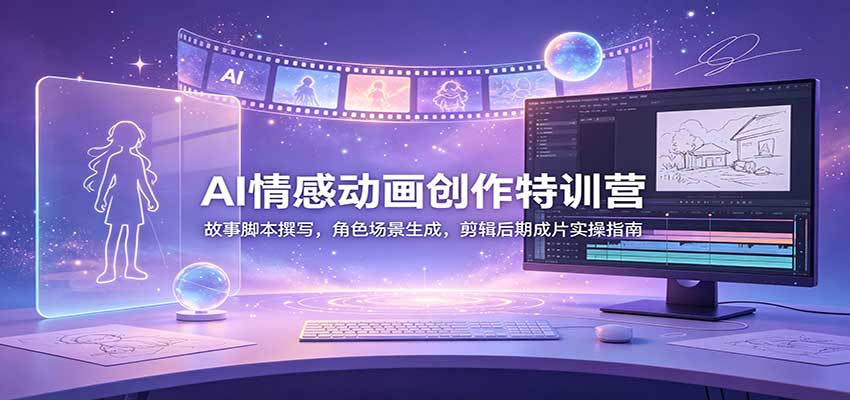 AI情感动画创作特训营：故事脚本撰写，角色场景生成，剪辑后期成片实操指南-巅峰研习社