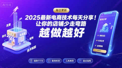 2025-2026最新电商技术每天分享，让你的店铺少走弯路，越做越好(更新26年08月)-巅峰研习社
