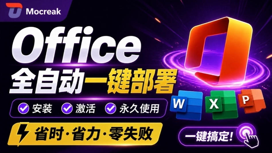 Office全自动一键部署安装，最高支持2024版本，可自定义安装组件，内置激活工具，全免费使用Mocreak！-巅峰研习社