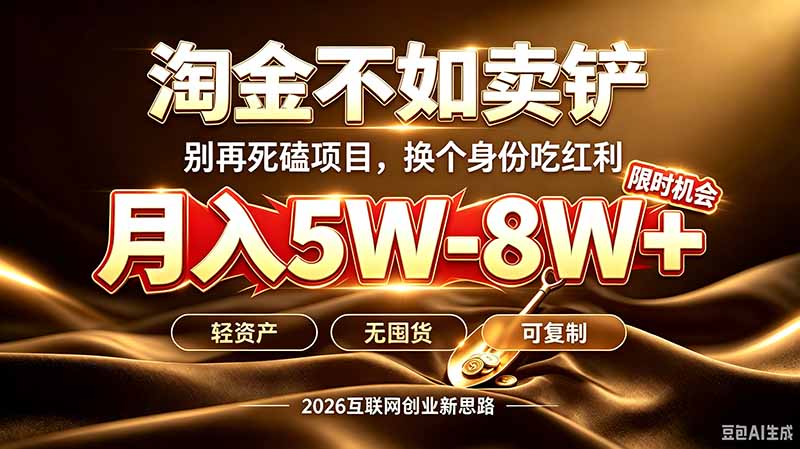 别再傻乎乎埋头跑项目！互联网真正赚钱逻辑：做卖铲人，拒绝当韭菜，逆风翻盘月入5-8W+-巅峰研习社