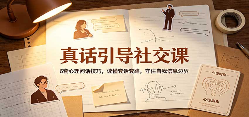 真话引导社交课：6套心理问话技巧，读懂套话套路，守住自我信息边界-巅峰研习社
