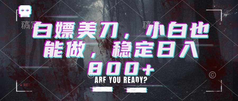 白嫖美刀，小白也能做，稳定日入800+-巅峰研习社
