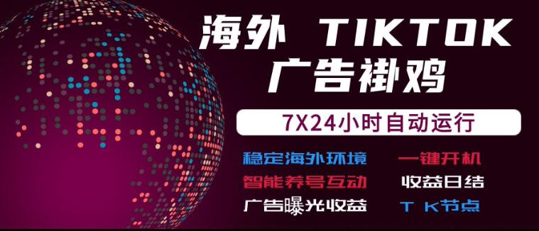 海外TikTok挂G流量变现，7X24自动运行，广告曝光收益，收益日结【揭秘】-巅峰研习社