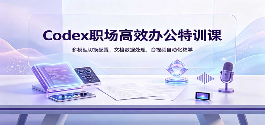 Codex职场高效办公特训课：多模型切换配置，文档数据处理，音视频自动化教学-巅峰研习社