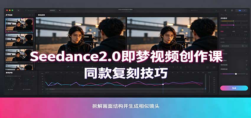 Seedance2.0即梦视频创作课：剧本式视频制作，同款复刻技巧，多行业案例落地教学-巅峰研习社