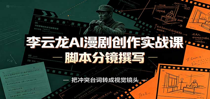 李云龙AI漫剧创作实战课：角色人设还原，脚本分镜撰写，AI漫剧成片完整制作教学-巅峰研习社