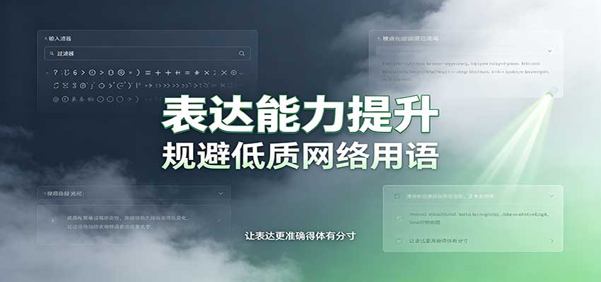 表达能力提升：语言塑造思想逻辑，规避低质网络用语，强化心智感知-巅峰研习社