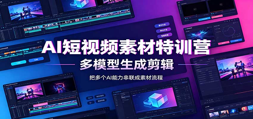 AI短视频素材特训营：Codex本地部署实操，多模型生成剪辑，爆量素材挖掘教学-巅峰研习社