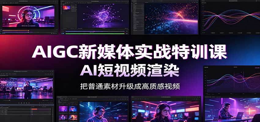 AIGC新媒体实战特训课：工具入门实操，AI短视频渲染，数字人商业视频制作-巅峰研习社