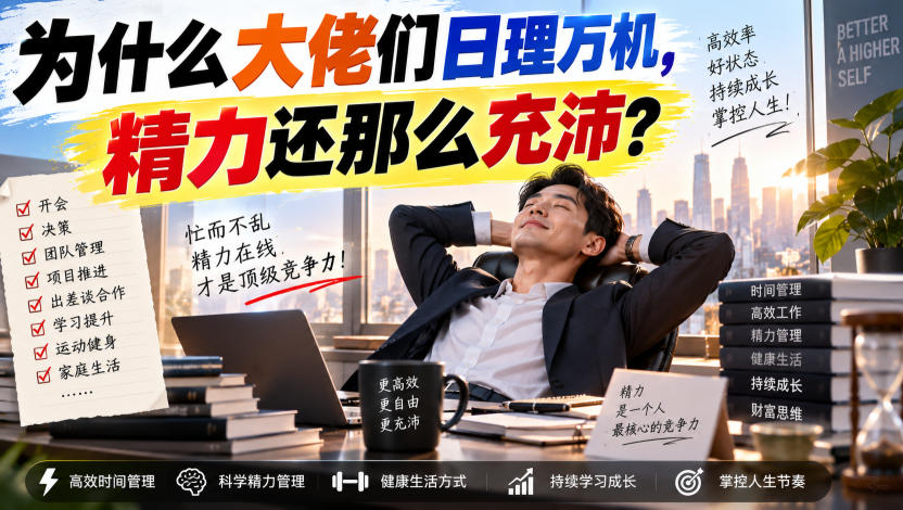 付费文章：为什么大佬们日理万机，精力还那么充沛？-巅峰研习社