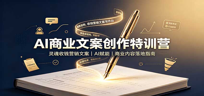 AI商业文案创作特训营：灵魂收钱营销文案，AI赋能，商业内容落地指南-巅峰研习社