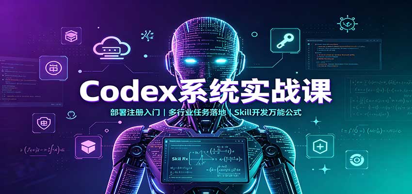 Codex系统实战课：部署注册入门，多行业任务落地，Skill开发万能公式-巅峰研习社