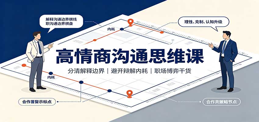 高情商沟通思维课：分清解释边界，避开辩解内耗，职场博弈干货-巅峰研习社