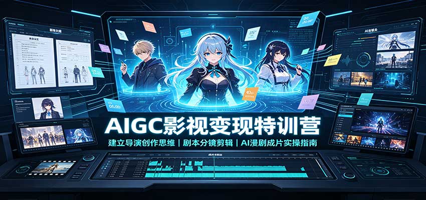 AIGC影视变现特训营:建立导演创作思维,剧本分镜剪辑,AI漫剧成片实操指南-巅峰研习社