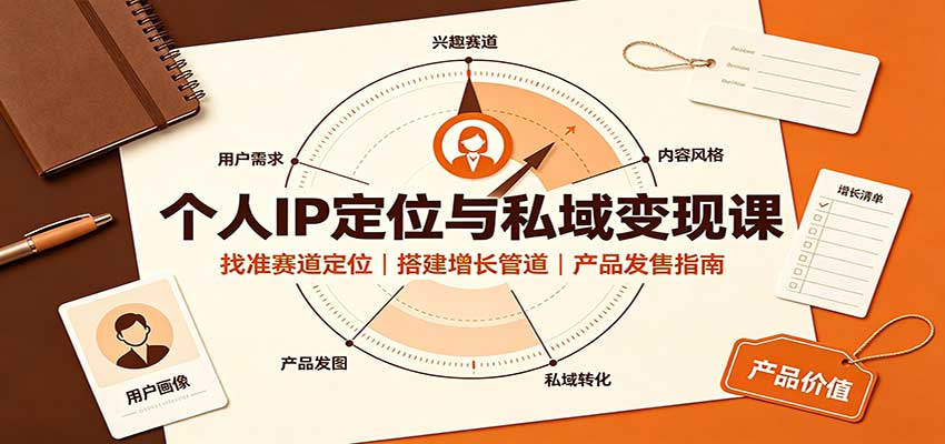 个人IP定位与私域变现课：找准赛道定位，搭建增长管道，产品发售指南-巅峰研习社