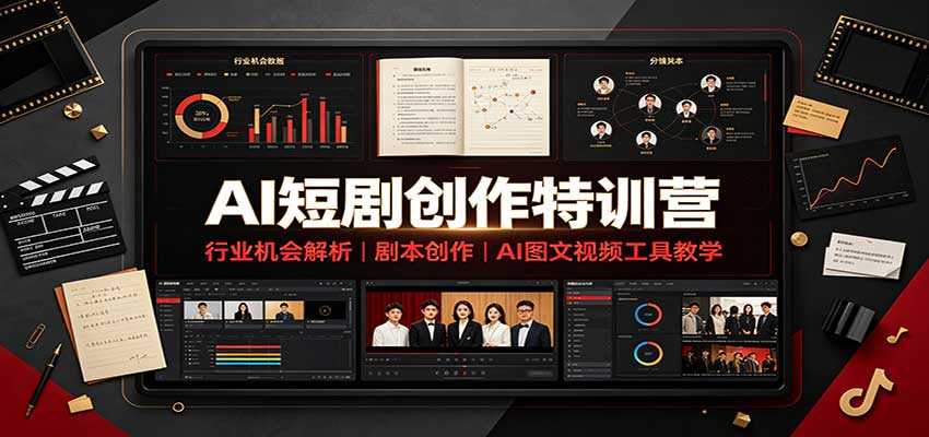 AI短剧创作特训营:行业机会解析,剧本创作,AI图文视频工具教学(文字版)-巅峰研习社