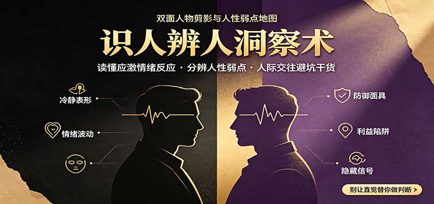 识人辨人终极心法：读懂应激情绪反应，分辨人性弱点，人际交往避坑干货-巅峰研习社