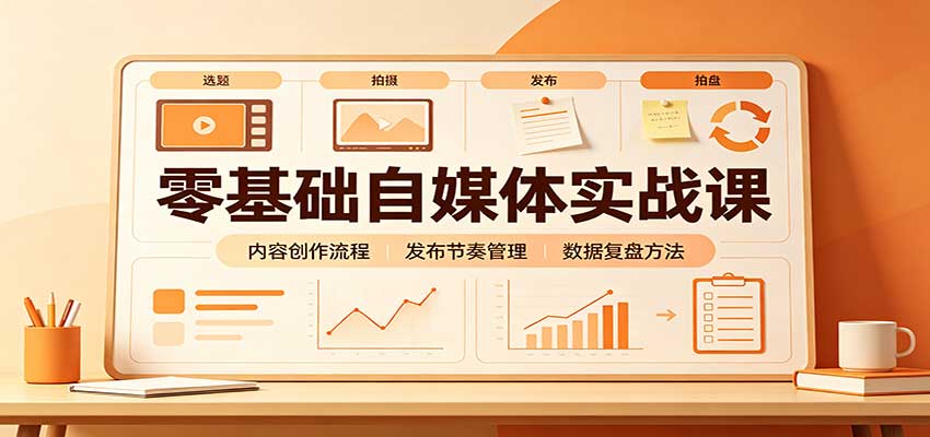 零基础自媒体实战课:赛道人设冷启动,内容创作复盘,公私域商业闭环-巅峰研习社