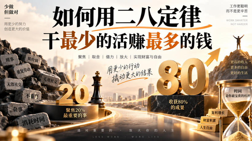 付费文章：如何用二八定律干最少的活賺最多的钱-巅峰研习社
