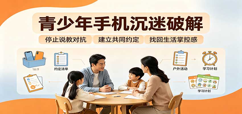 青少年手机沉迷破解：跳出管控说教思维，六步法引导孩子夺回注意力掌控权-巅峰研习社