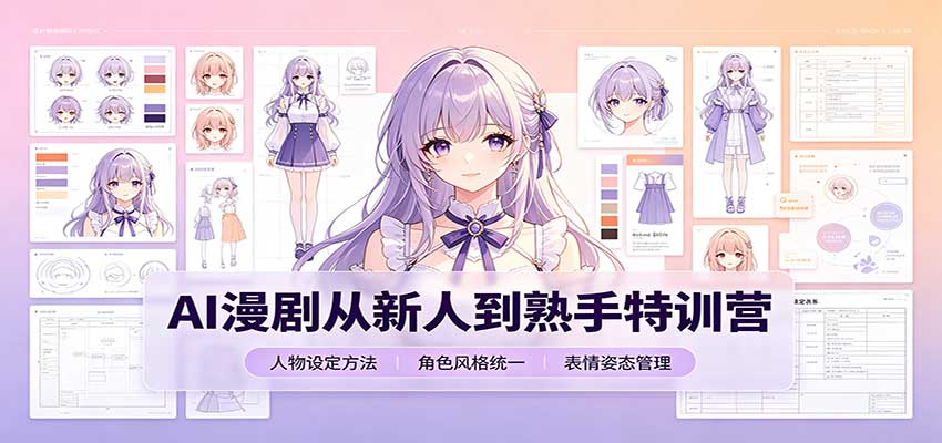 AI漫剧从新人到熟手特训营：剧本分镜创作，提示词模板，人物设定与工具资源-巅峰研习社