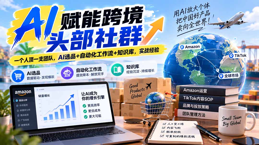 AI赋能跨境头部社群-更新9月:一个人顶一支团队,AI选品+自动化工作流+知识库,实战经验-巅峰研习社